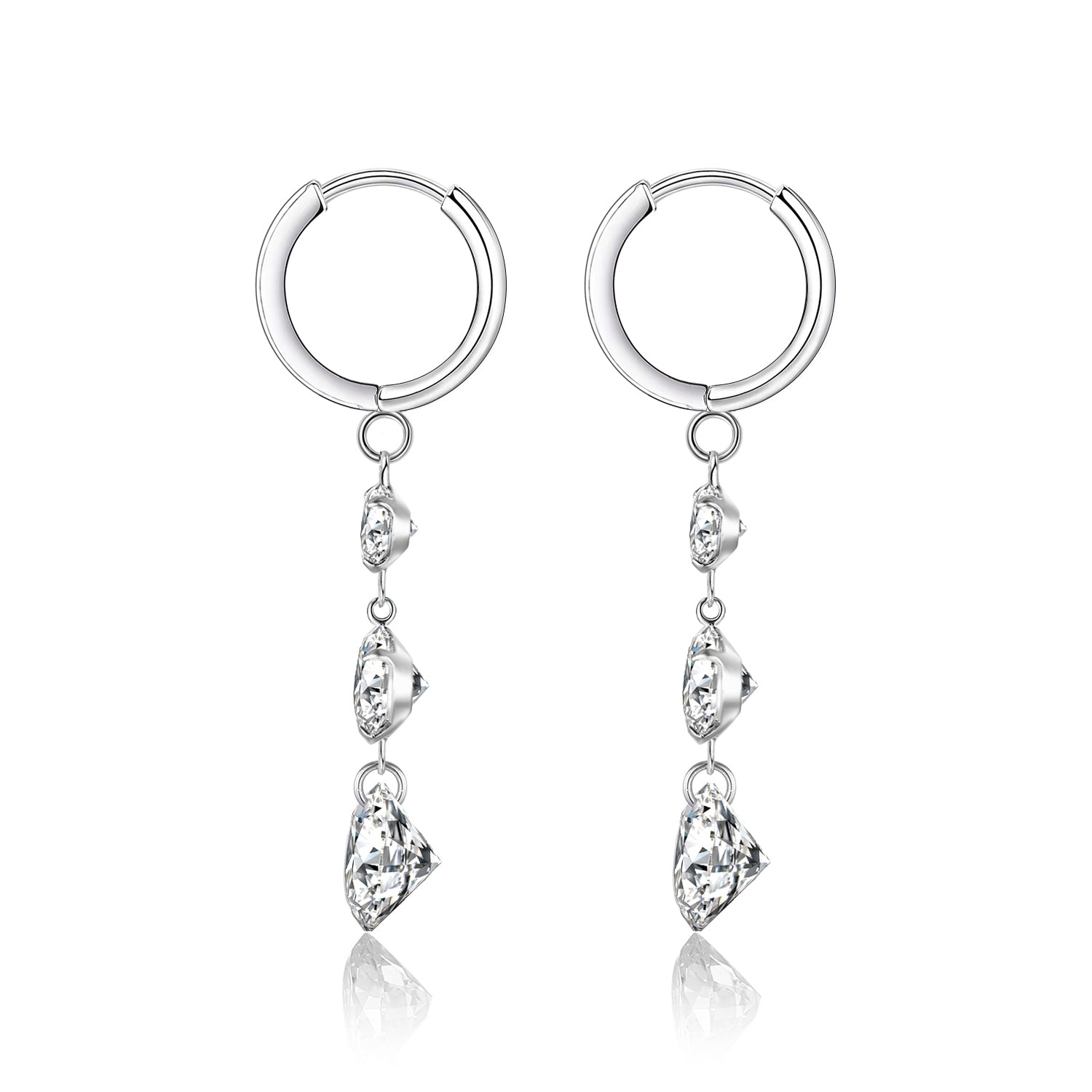 Top-quality Moissanite Luxury And Fashionable Light Luxury Jewelry Silver Stud Earrings S925 Silver Plated Platinum