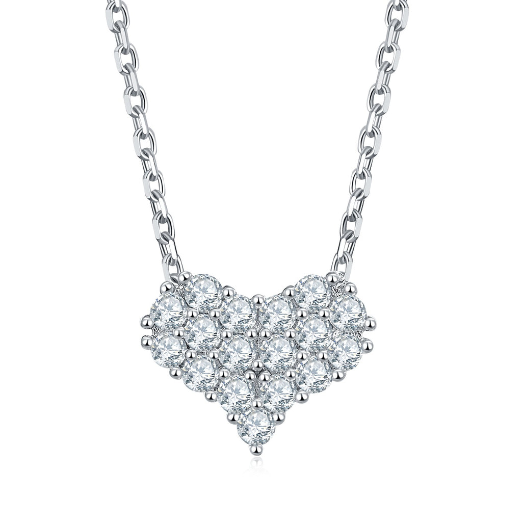 Set With Top-quality Moissanite, This Luxurious And Fashionable Light Luxury Trend Jewelry Necklace Pendant Is Made Of S925 Silver Electroplated With Platinum