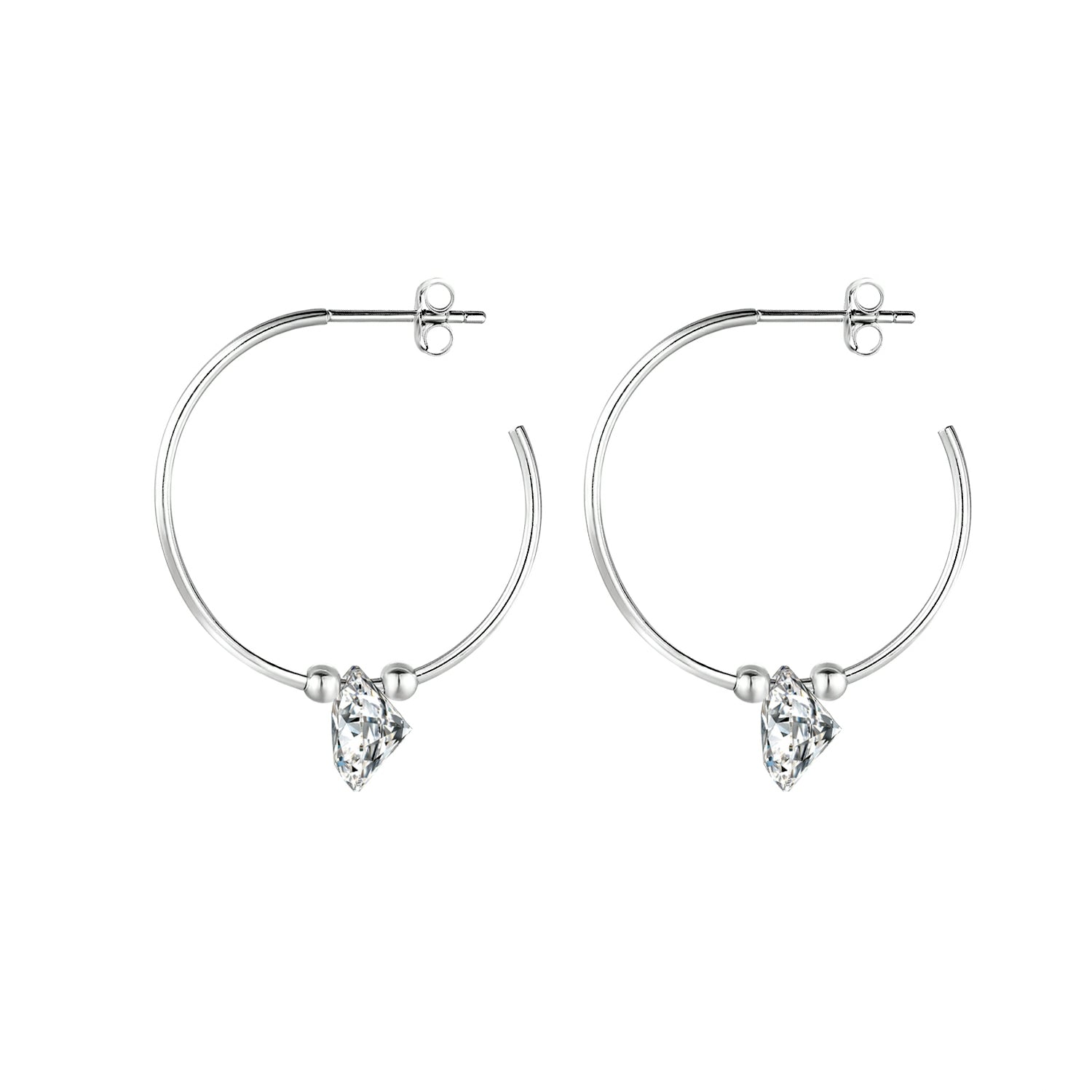 Top-quality Moissanite Luxury And Fashionable Light Luxury Jewelry Silver Stud Earrings S925 Silver Plated Platinum