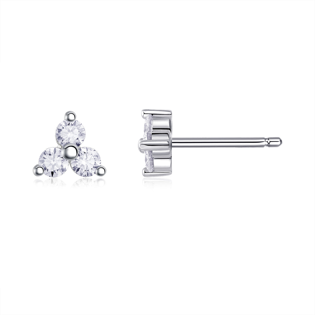 Top-quality Moissanite Luxury And Fashionable Light Luxury Jewelry Silver Stud Earrings S925 Silver Plated Platinum