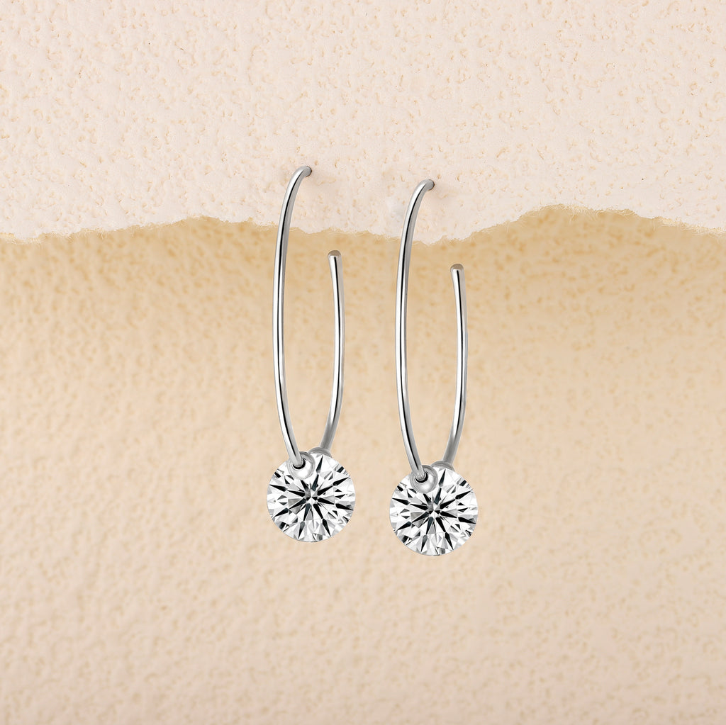 Top-quality Moissanite Luxury And Fashionable Light Luxury Jewelry Silver Stud Earrings S925 Silver Plated Platinum