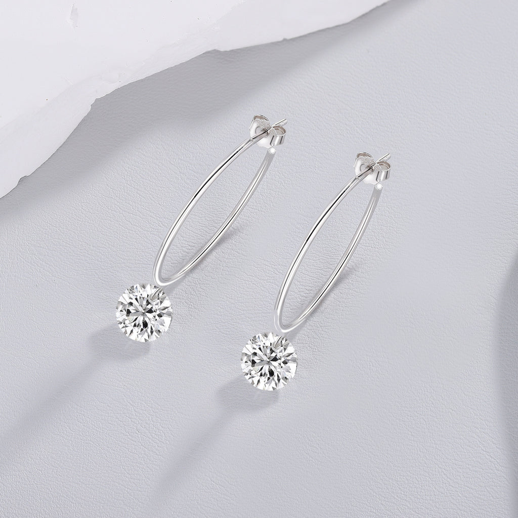 Top-quality Moissanite Luxury And Fashionable Light Luxury Jewelry Silver Stud Earrings S925 Silver Plated Platinum