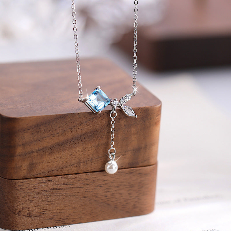 Natural Crystal Topaz Sterling Silver Necklace