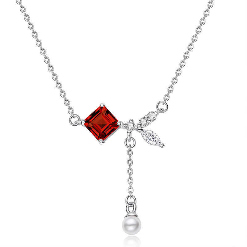 Natural Crystal Topaz Sterling Silver Necklace