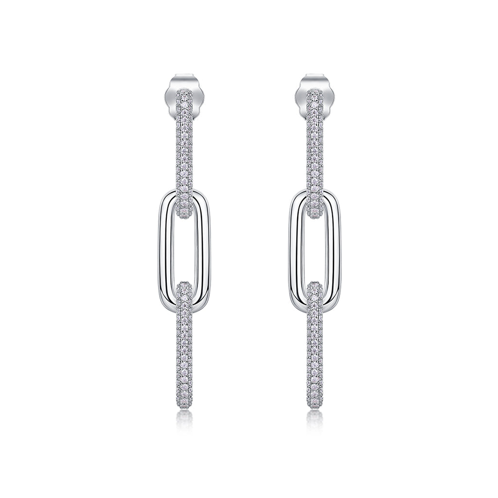 Top-quality Moissanite Luxury And Fashionable Light Luxury Jewelry Silver Stud Earrings S925 Silver Plated Platinum