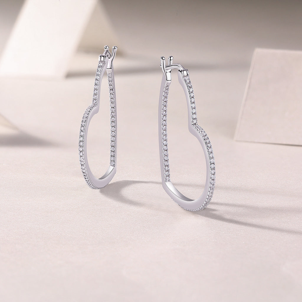 Top-quality Moissanite Luxury And Fashionable Light Luxury Jewelry Silver Stud Earrings S925 Silver Plated Platinum