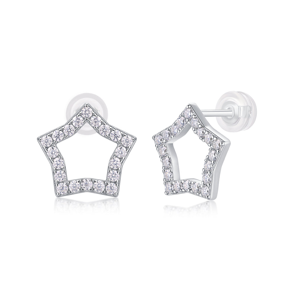 Tonight's Rising Star - Top-quality Moissanite Luxury Fashion Light Luxury Jewelry Silver Stud Earrings S925 Silver Plated Platinum