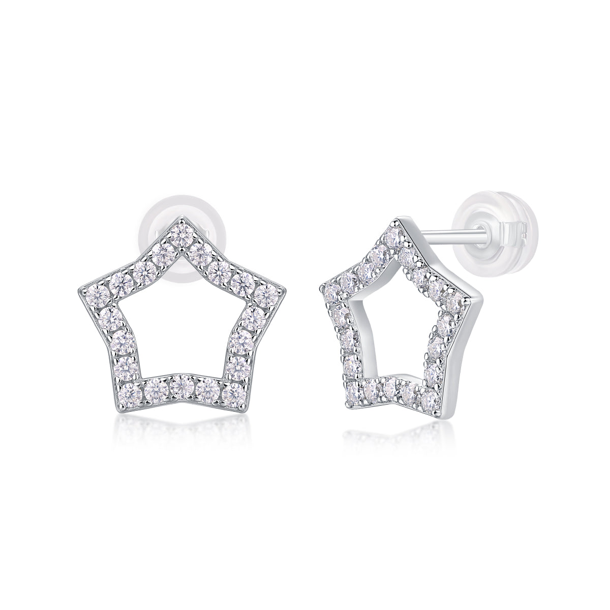 Tonight's Rising Star - Top-quality Moissanite Luxury Fashion Light Luxury Jewelry Silver Stud Earrings S925 Silver Plated Platinum