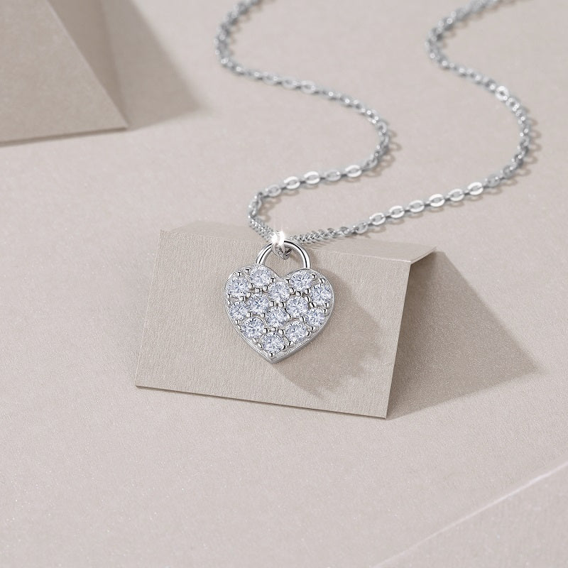 Set With Top-quality Moissanite, This Luxurious And Fashionable Light Luxury Trend Jewelry Necklace Pendant Is Made Of S925 Silver Electroplated With Platinum