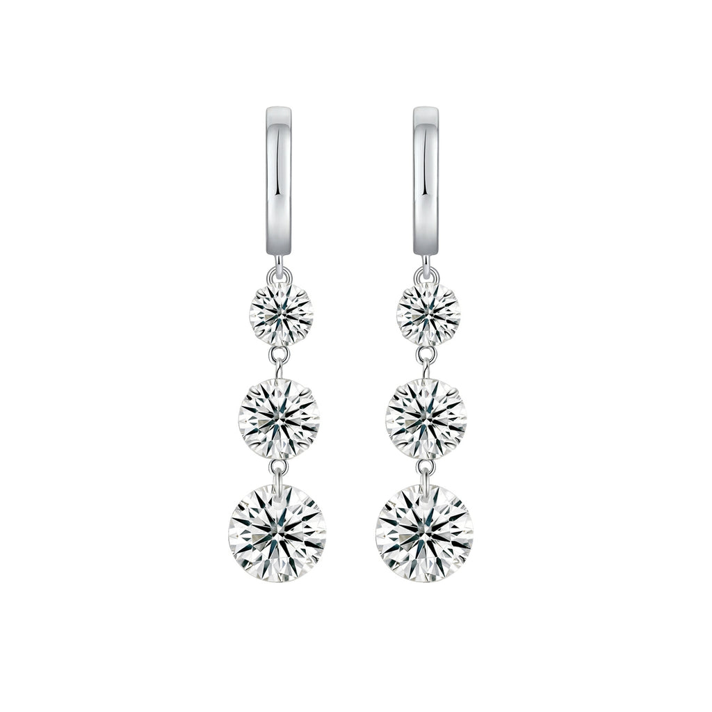 Top-quality Moissanite Luxury And Fashionable Light Luxury Jewelry Silver Stud Earrings S925 Silver Plated Platinum