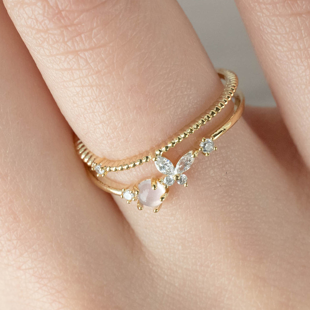 Pink butterfly ring-1