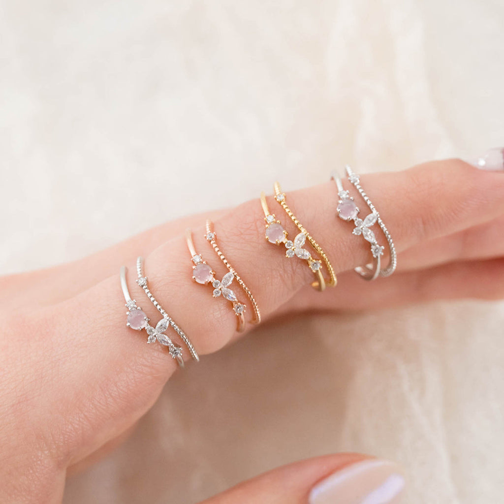 Pink butterfly ring-4