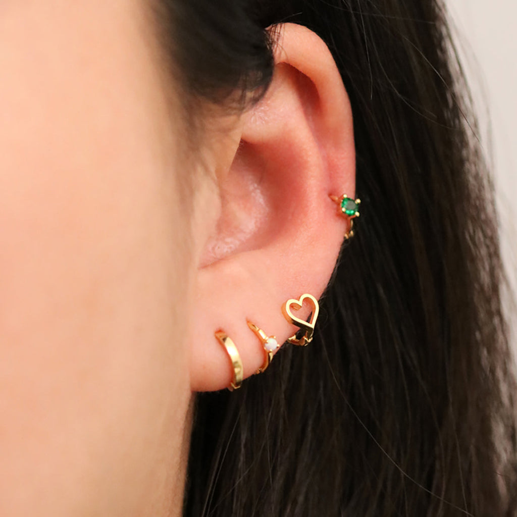 Opal Slim Huggie Earring-2