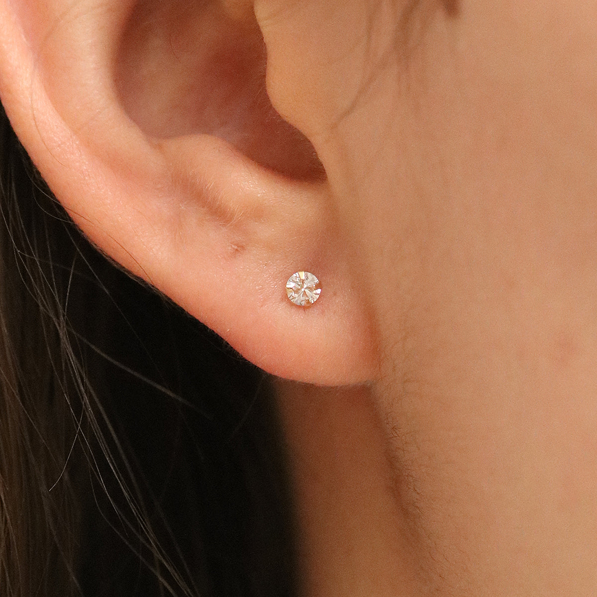 Four prong White Topaz studs-2