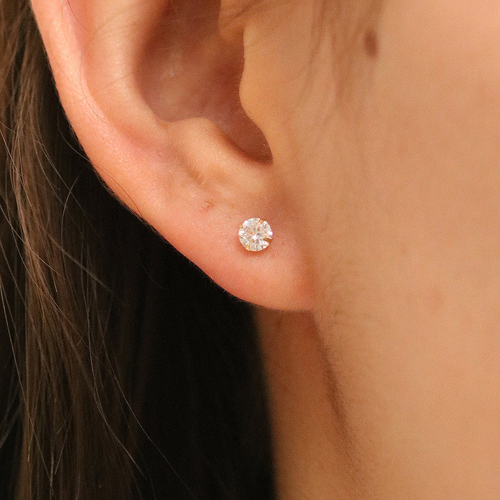 Four prong White Topaz studs-3