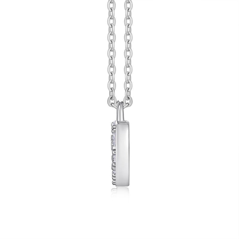 Set With Top-quality Moissanite, This Luxurious And Fashionable Light Luxury Trend Jewelry Necklace Pendant Is Made Of S925 Silver Electroplated With Platinum