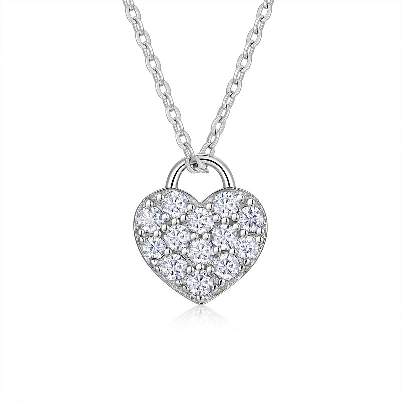 Set With Top-quality Moissanite, This Luxurious And Fashionable Light Luxury Trend Jewelry Necklace Pendant Is Made Of S925 Silver Electroplated With Platinum