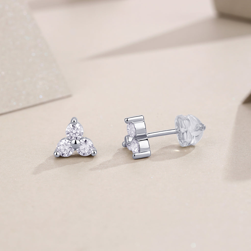 Top-quality Moissanite Luxury And Fashionable Light Luxury Jewelry Silver Stud Earrings S925 Silver Plated Platinum