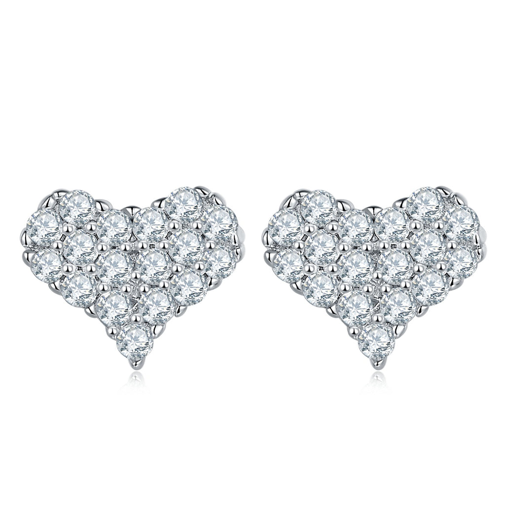Top-quality Moissanite Luxury And Fashionable Light Luxury Jewelry Silver Stud Earrings S925 Silver Plated Platinum