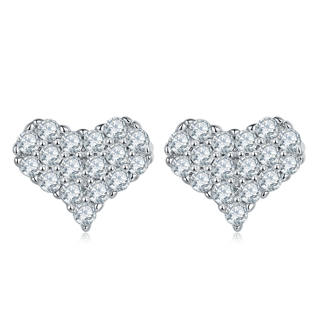 Top-quality Moissanite Luxury And Fashionable Light Luxury Jewelry Silver Stud Earrings S925 Silver Plated Platinum