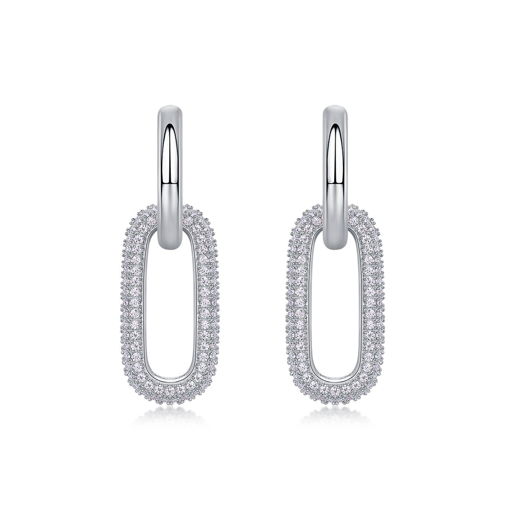 Top-quality Moissanite Luxury And Fashionable Light Luxury Jewelry Silver Stud Earrings S925 Silver Plated Platinum