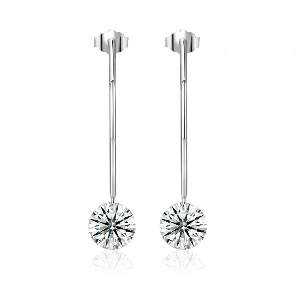Top-quality Moissanite Luxury And Fashionable Light Luxury Jewelry Silver Stud Earrings S925 Silver Plated Platinum