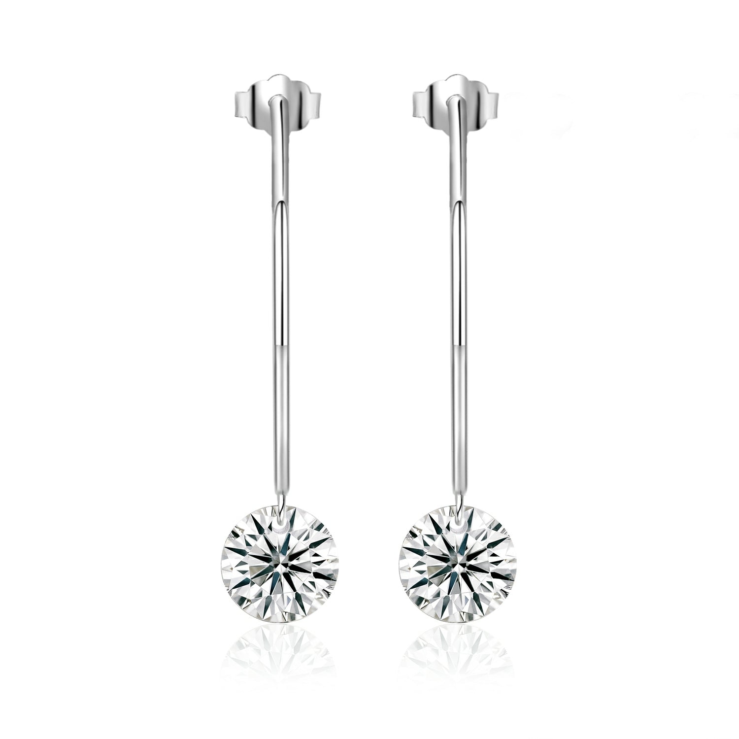 Top-quality Moissanite Luxury And Fashionable Light Luxury Jewelry Silver Stud Earrings S925 Silver Plated Platinum
