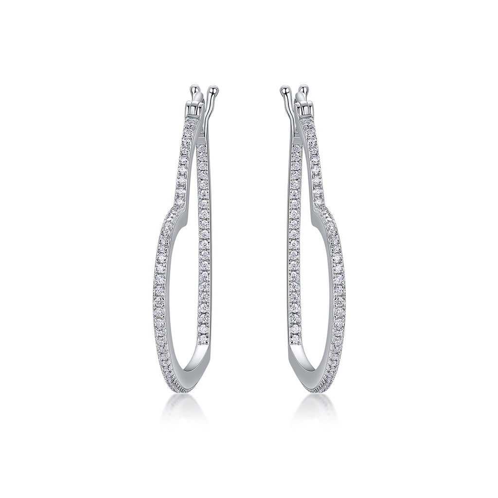 Top-quality Moissanite Luxury And Fashionable Light Luxury Jewelry Silver Stud Earrings S925 Silver Plated Platinum