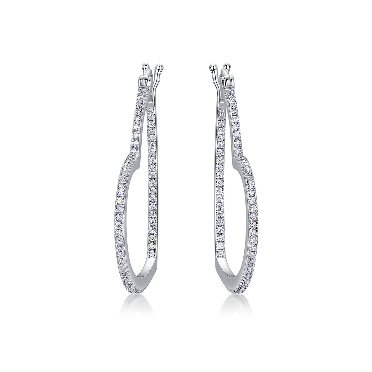 Top-quality Moissanite Luxury And Fashionable Light Luxury Jewelry Silver Stud Earrings S925 Silver Plated Platinum