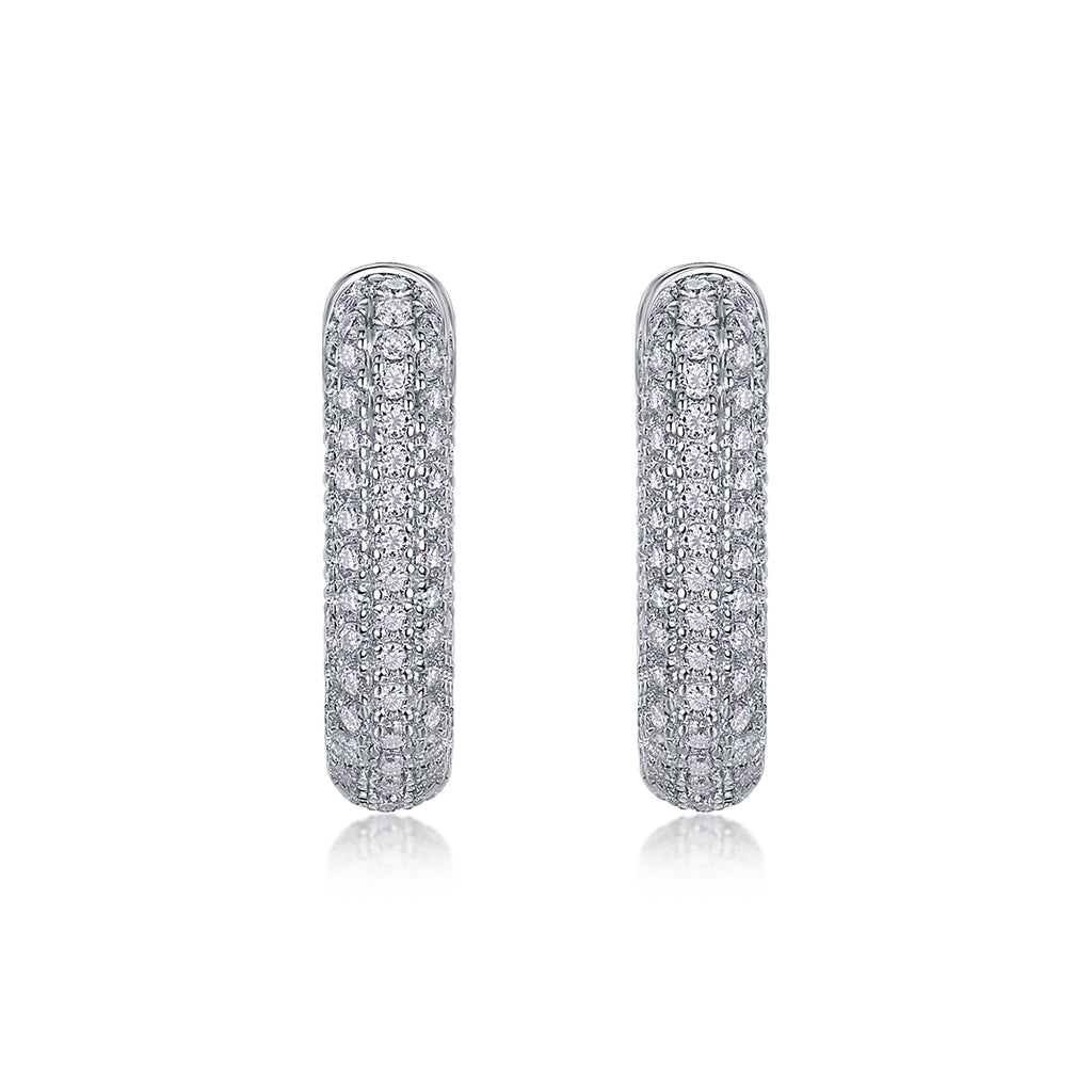 Top-quality Moissanite Luxury And Fashionable Light Luxury Jewelry Silver Stud Earrings S925 Silver Plated Platinum