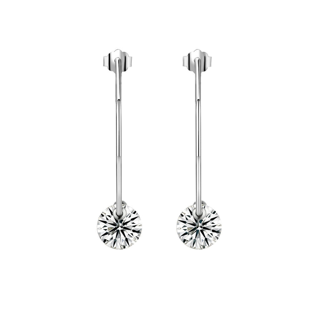 Top-quality Moissanite Luxury And Fashionable Light Luxury Jewelry Silver Stud Earrings S925 Silver Plated Platinum