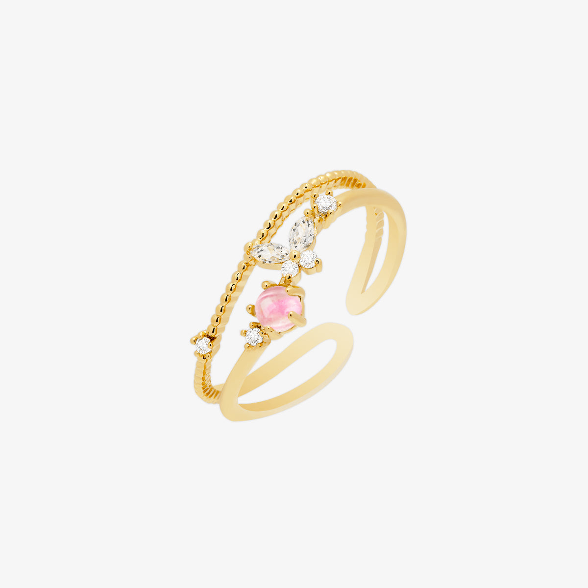 Pink butterfly ring-0